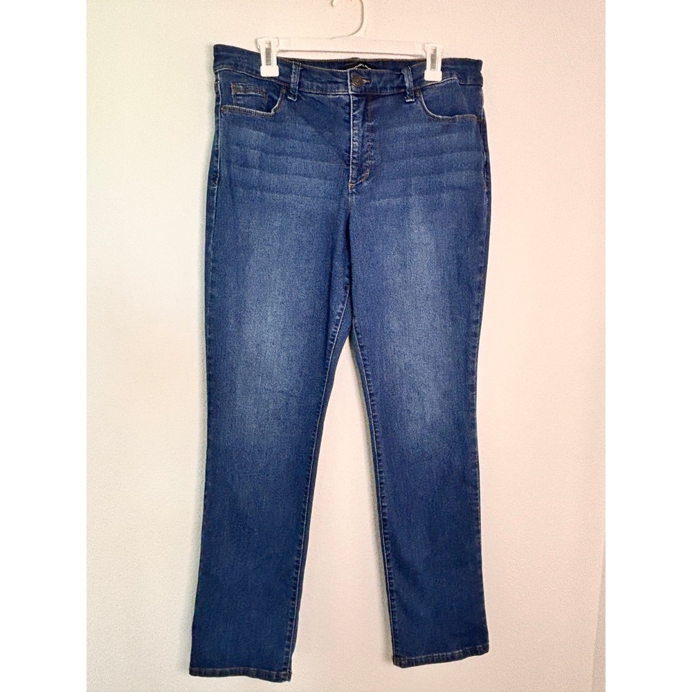 Bandolino Amy Straight Leg Jeans Womens 14 Medium Wash High Rise Denim